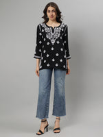 Load image into Gallery viewer, Seva Chikan Hand Embroidered Modal Lucknowi Chikan Top