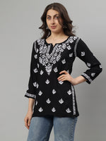 Load image into Gallery viewer, Seva Chikan Hand Embroidered Modal Lucknowi Chikan Top