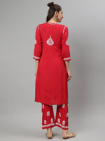 Load image into Gallery viewer, Seva Chikan Hand Embroidered Rayon Lucknowi Chikankari Kurta Set