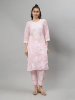 Load image into Gallery viewer, Seva Chikan Hand Embroidered Cotton Lucknowi Chikankari Kurta Set