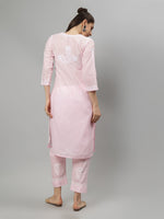 Load image into Gallery viewer, Seva Chikan Hand Embroidered Cotton Lucknowi Chikankari Kurta Set