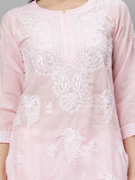 Load image into Gallery viewer, Seva Chikan Hand Embroidered Cotton Lucknowi Chikankari Kurta Set