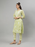 Load image into Gallery viewer, Seva Chikan Hand Embroidered Cotton Lucknowi Chikankari Kurta Set