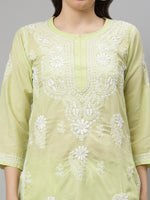 Load image into Gallery viewer, Seva Chikan Hand Embroidered Cotton Lucknowi Chikankari Kurta Set