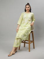 Load image into Gallery viewer, Seva Chikan Hand Embroidered Cotton Lucknowi Chikankari Kurta Set