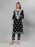 Load image into Gallery viewer, Seva Chikan Hand Embroidered Rayon Lucknowi Chikankari Kurta Set