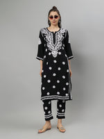 Load image into Gallery viewer, Seva Chikan Hand Embroidered Rayon Lucknowi Chikankari Kurta Set