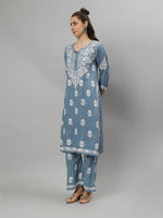 Load image into Gallery viewer, Seva Chikan Hand Embroidered Rayon Lucknowi Chikankari Kurta Set SCL8067