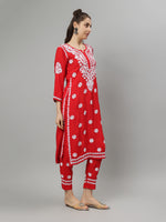 Load image into Gallery viewer, Seva Chikan Hand Embroidered Rayon Lucknowi Chikankari Kurta Set