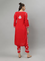 Load image into Gallery viewer, Seva Chikan Hand Embroidered Rayon Lucknowi Chikankari Kurta Set
