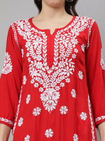 Load image into Gallery viewer, Seva Chikan Hand Embroidered Rayon Lucknowi Chikankari Kurta Set