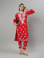 Load image into Gallery viewer, Seva Chikan Hand Embroidered Rayon Lucknowi Chikankari Kurta Set