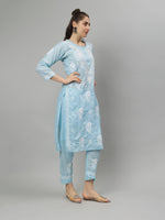 Load image into Gallery viewer, Seva Chikan Hand Embroidered Cotton Lucknowi Chikankari Kurta Set