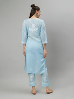 Load image into Gallery viewer, Seva Chikan Hand Embroidered Cotton Lucknowi Chikankari Kurta Set