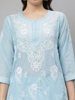 Load image into Gallery viewer, Seva Chikan Hand Embroidered Cotton Lucknowi Chikankari Kurta Set