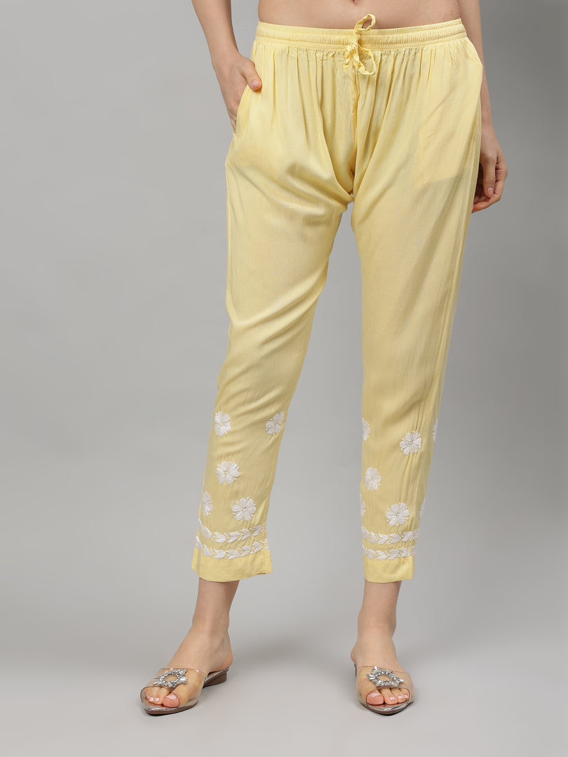 Seva Chikan Hand Embroidered Rayon Lucknowi Chikankari Kurta Set