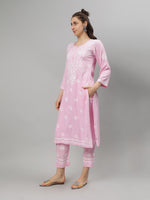 Load image into Gallery viewer, Seva Chikan Hand Embroidered Rayon Lucknowi Chikankari Kurta Set
