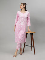 Load image into Gallery viewer, Seva Chikan Hand Embroidered Rayon Lucknowi Chikankari Kurta Set