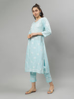 Load image into Gallery viewer, Seva Chikan Hand Embroidered Rayon Lucknowi Chikankari Kurta Set