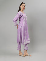Load image into Gallery viewer, Seva Chikan Hand Embroidered Rayon Lucknowi Chikankari Kurta Set