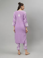 Load image into Gallery viewer, Seva Chikan Hand Embroidered Rayon Lucknowi Chikankari Kurta Set