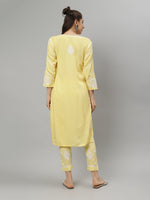 Load image into Gallery viewer, Seva Chikan Hand Embroidered Rayon Lucknowi Chikankari Kurta Set