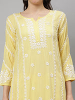 Load image into Gallery viewer, Seva Chikan Hand Embroidered Rayon Lucknowi Chikankari Kurta Set