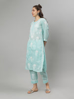 Load image into Gallery viewer, Seva Chikan Hand Embroidered Cotton Lucknowi Chikankari Kurta Set