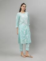 Load image into Gallery viewer, Seva Chikan Hand Embroidered Cotton Lucknowi Chikankari Kurta Set