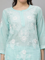 Load image into Gallery viewer, Seva Chikan Hand Embroidered Cotton Lucknowi Chikankari Kurta Set