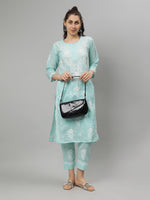 Load image into Gallery viewer, Seva Chikan Hand Embroidered Cotton Lucknowi Chikankari Kurta Set