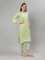 Load image into Gallery viewer, Seva Chikan Hand Embroidered Rayon Lucknowi Chikankari Kurta Set