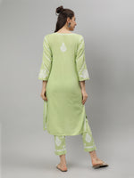 Load image into Gallery viewer, Seva Chikan Hand Embroidered Rayon Lucknowi Chikankari Kurta Set