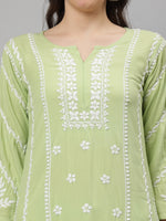 Load image into Gallery viewer, Seva Chikan Hand Embroidered Rayon Lucknowi Chikankari Kurta Set