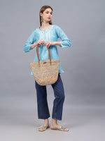 Load image into Gallery viewer, Seva Chikan Hand Embroidered Chanderi Lucknowi Chikan Top With Slip