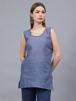 Load image into Gallery viewer, Seva Chikan Hand Embroidered Chanderi Lucknowi Chikan Top With Slip