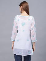 Load image into Gallery viewer, Seva Chikan Hand Embroidered Georgette Lucknowi Chikan Top With Slip