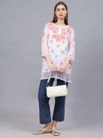 Load image into Gallery viewer, Seva Chikan Hand Embroidered Georgette Lucknowi Chikan Top With Slip