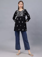 Load image into Gallery viewer, Seva Chikan Hand Embroidered Cotton Lucknowi Chikan Top
