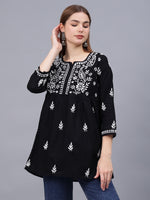 Load image into Gallery viewer, Seva Chikan Hand Embroidered Cotton Lucknowi Chikan Top