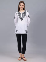 Load image into Gallery viewer, Seva Chikan Hand Embroidered Cotton Lucknowi Chikan Top