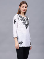 Load image into Gallery viewer, Seva Chikan Hand Embroidered Cotton Lucknowi Chikan Top