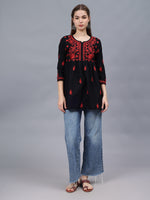 Load image into Gallery viewer, Seva Chikan Hand Embroidered Cotton Lucknowi Chikan Top