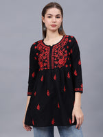 Load image into Gallery viewer, Seva Chikan Hand Embroidered Cotton Lucknowi Chikan Top