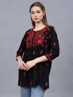 Load image into Gallery viewer, Seva Chikan Hand Embroidered Cotton Lucknowi Chikan Top