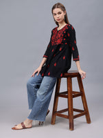 Load image into Gallery viewer, Seva Chikan Hand Embroidered Cotton Lucknowi Chikan Top