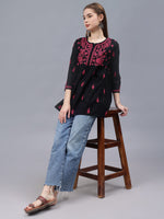 Load image into Gallery viewer, Seva Chikan Hand Embroidered Cotton Lucknowi Chikan Top