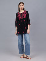 Load image into Gallery viewer, Seva Chikan Hand Embroidered Cotton Lucknowi Chikan Top