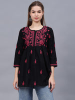 Load image into Gallery viewer, Seva Chikan Hand Embroidered Cotton Lucknowi Chikan Top