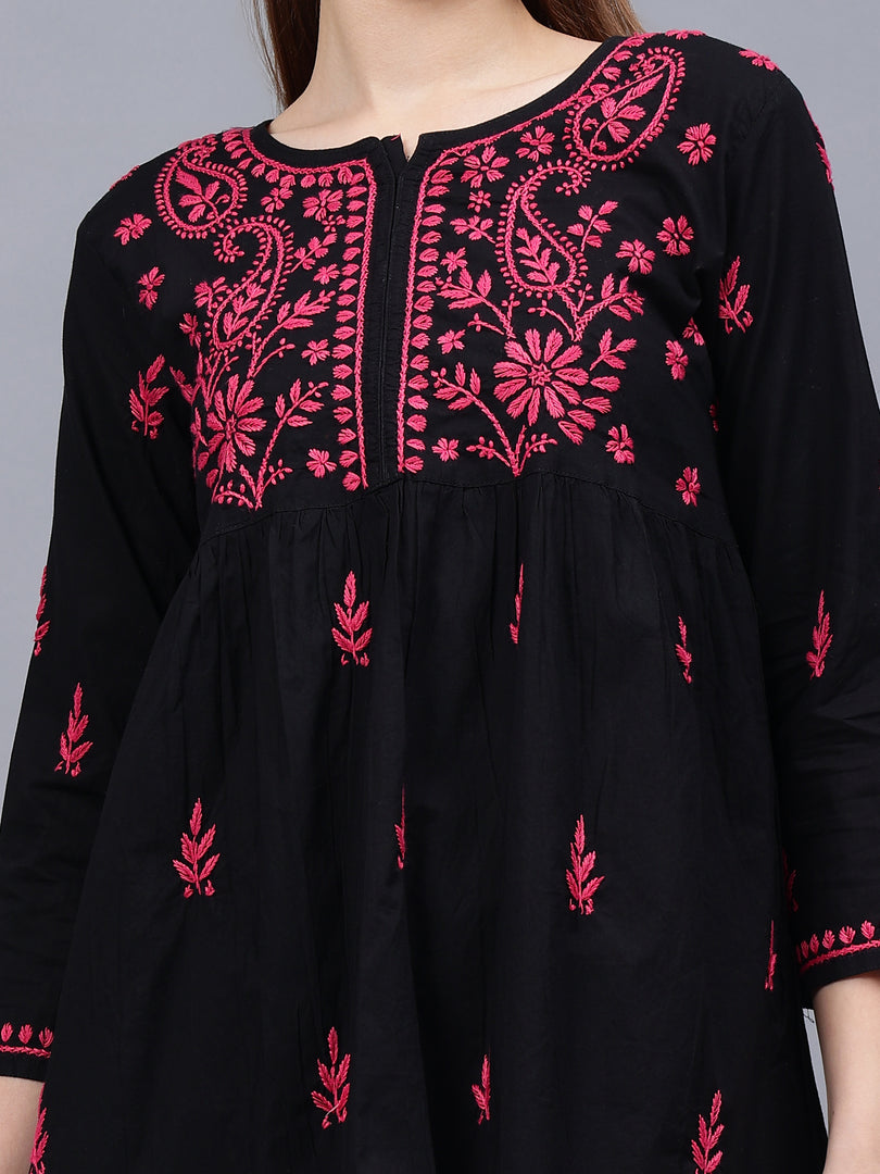 Seva Chikan Hand Embroidered Cotton Lucknowi Chikan Top